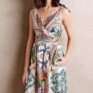 Anthropologie Collette Dinnigan Tied Acionna Silk Dress